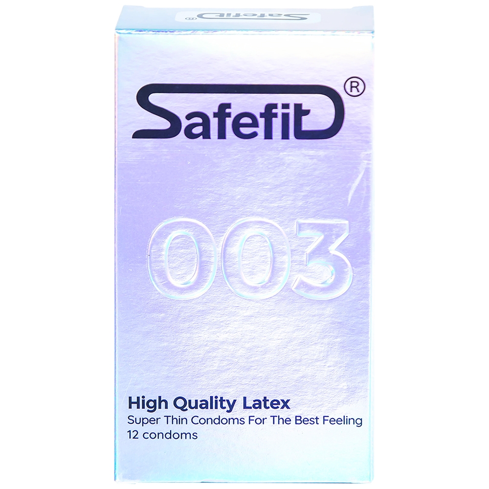 Hình ảnh Bao cao su Safefit 003 S52 siêu mỏng, không gây kích ứng, có chất bôi trơn (12 cái) 