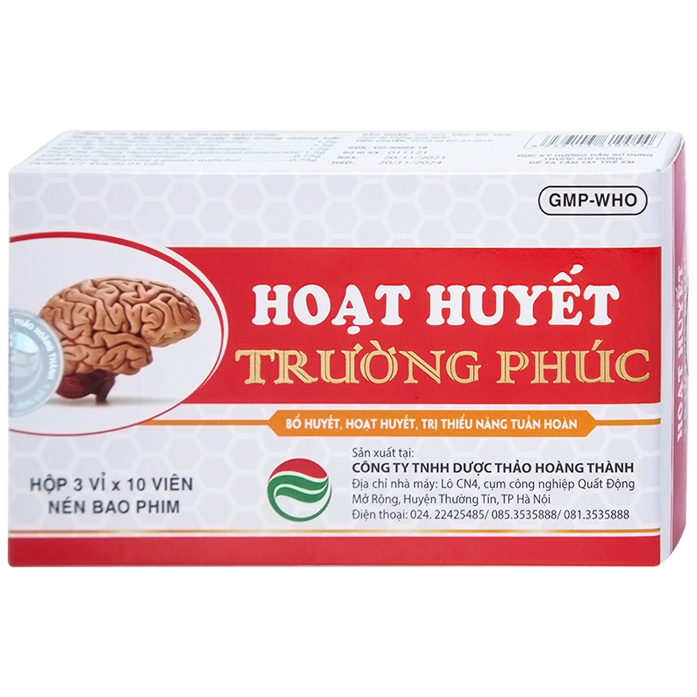 Hình ảnh Thuốc Hoạt Huyết Trường Phúc giúp hoạt huyết, trị thiếu năng tuần hoàn (3 vỉ x 10 viên)