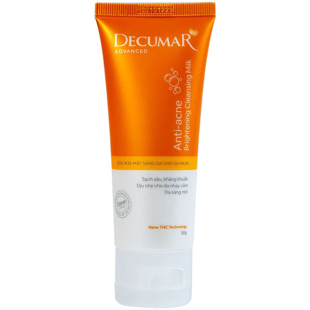 Hình ảnh Sữa rửa mặt Anti-Acne Brightening Cleansing Milk Decumar Advanced dành cho da mụn, sạch sâu, kháng khuẩn (50g)
