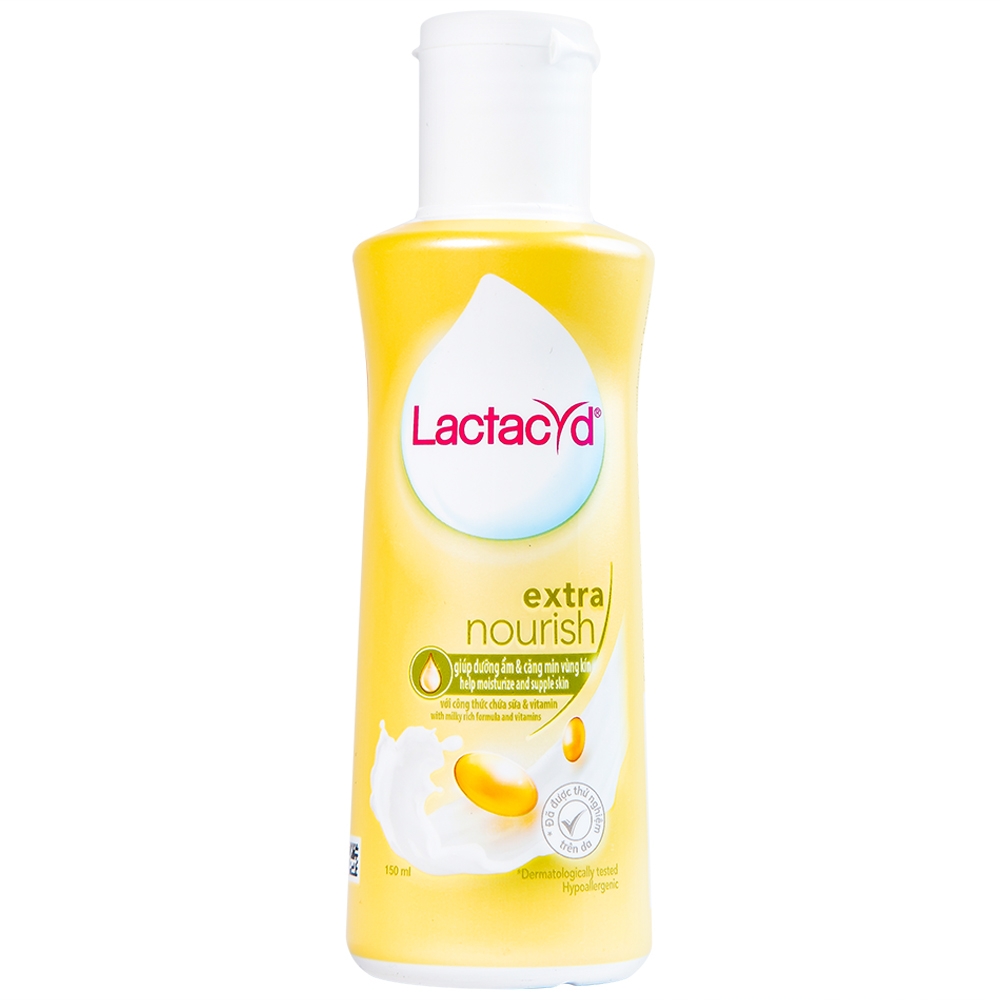 Hình ảnh Dung dịch vệ sinh phụ nữ Lactacyd Extra Nouris hỗ trợ làm sạch nhẹ nhàng vùng kín, ngăn nhiễm khuẩn (150ml)