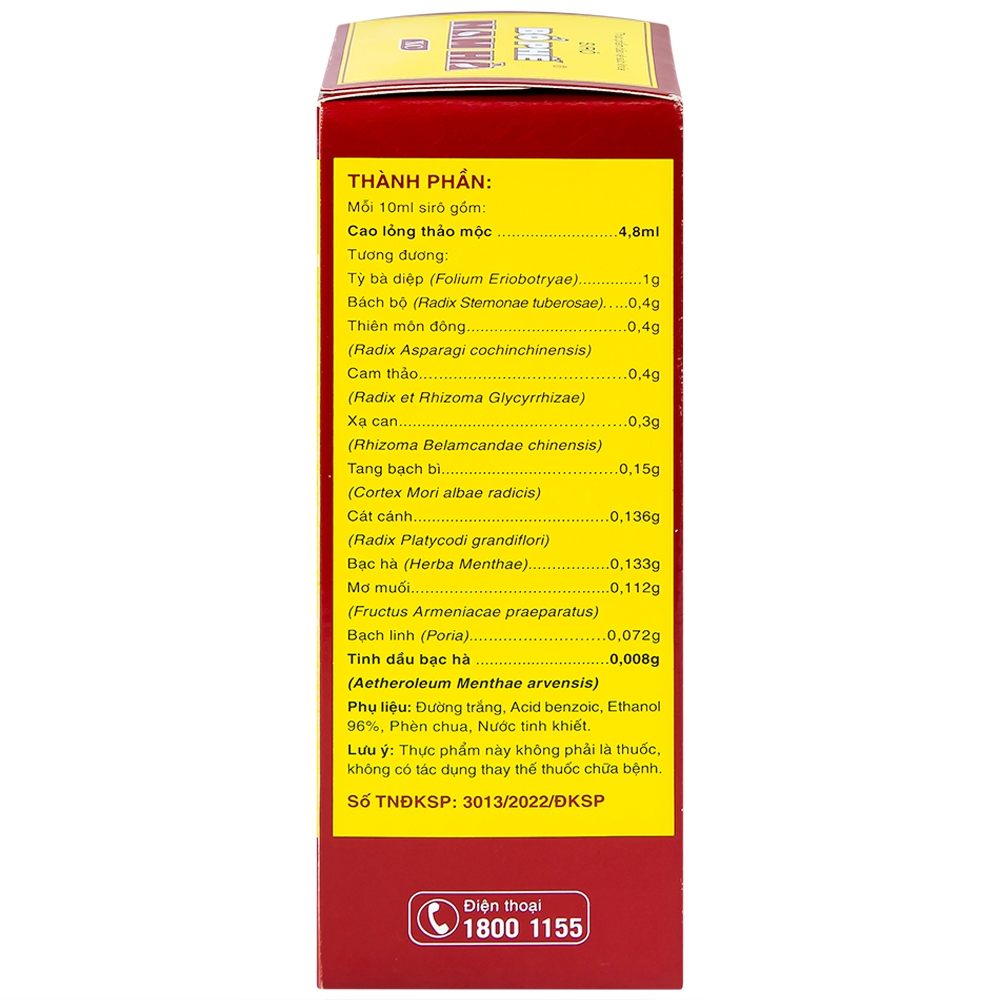 Hình ảnh Siro Bổ Phế Nam Hà XC giảm ho, giảm đờm, đau rát họng, khàn tiếng do viêm họng (125ml)