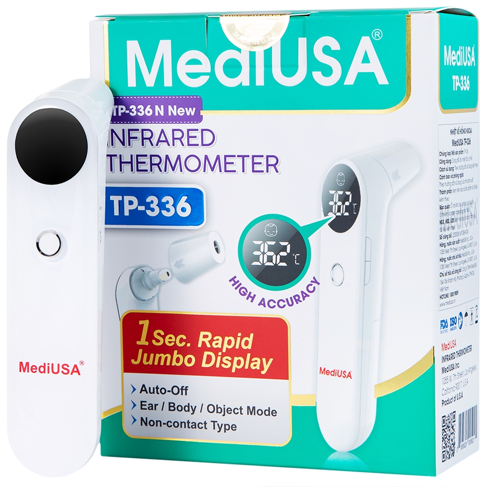 Hình ảnh Nhiệt kế hồng ngoại MediUSA TP-336 đo không chạm, cho kết quả nhanh trong 3 giây
