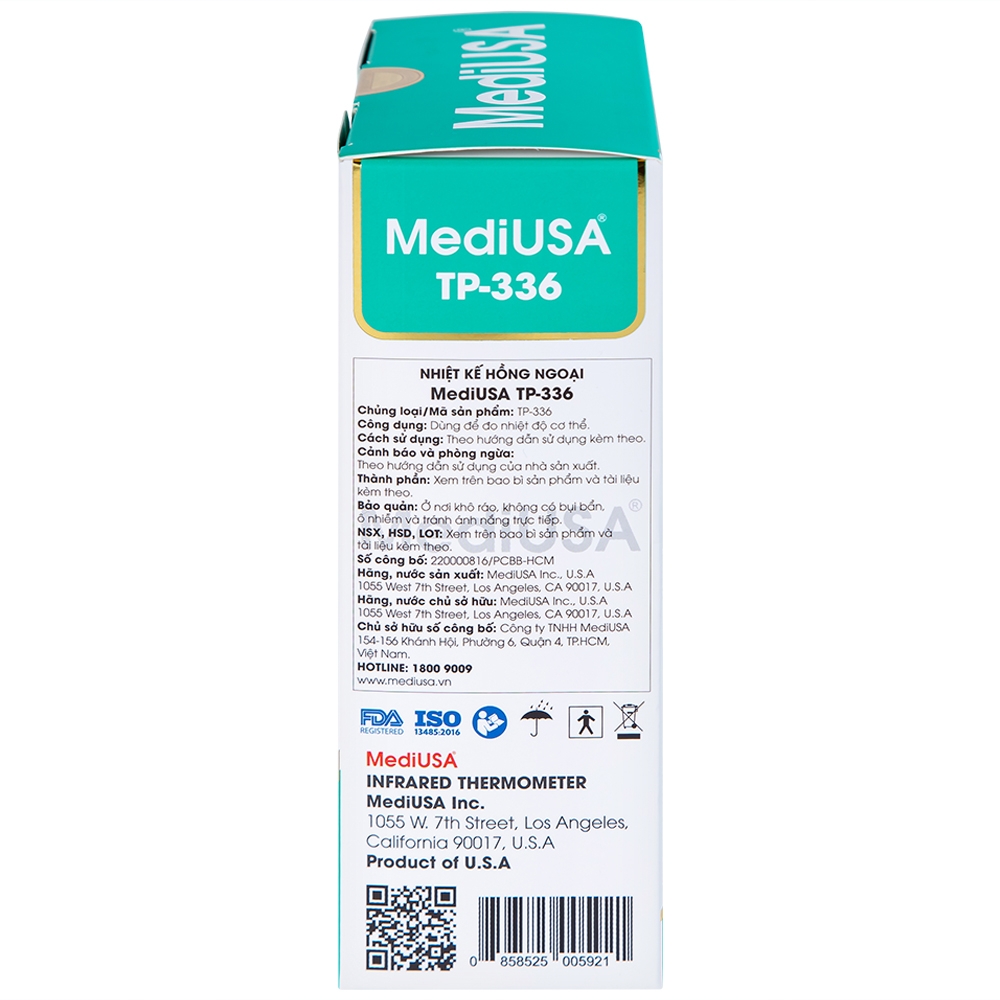 Hình ảnh Nhiệt kế hồng ngoại MediUSA TP-336 đo không chạm, cho kết quả nhanh trong 3 giây