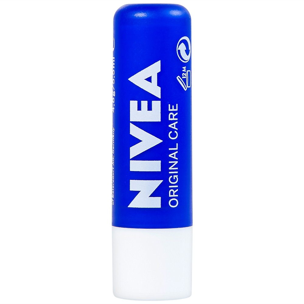 Hình ảnh Son dưỡng ẩm Nivea Original Care dưỡng và duy trì độ ẩm cho môi (4.8g)