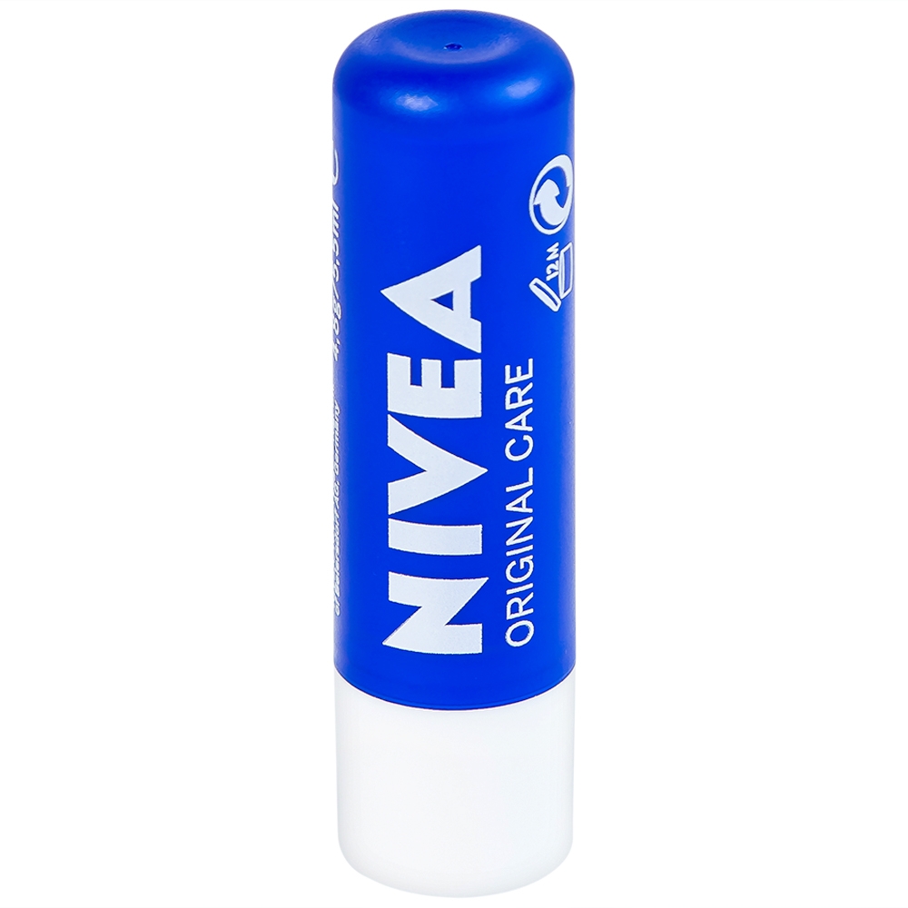 Hình ảnh Son dưỡng ẩm Nivea Original Care dưỡng và duy trì độ ẩm cho môi (4.8g)