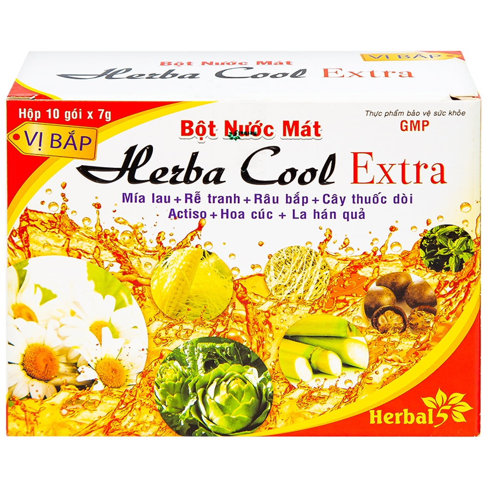 Hình ảnh Bột nước mát Herbal Cool Extra thanh nhiệt, mát gan, lợi tiểu (10 gói)