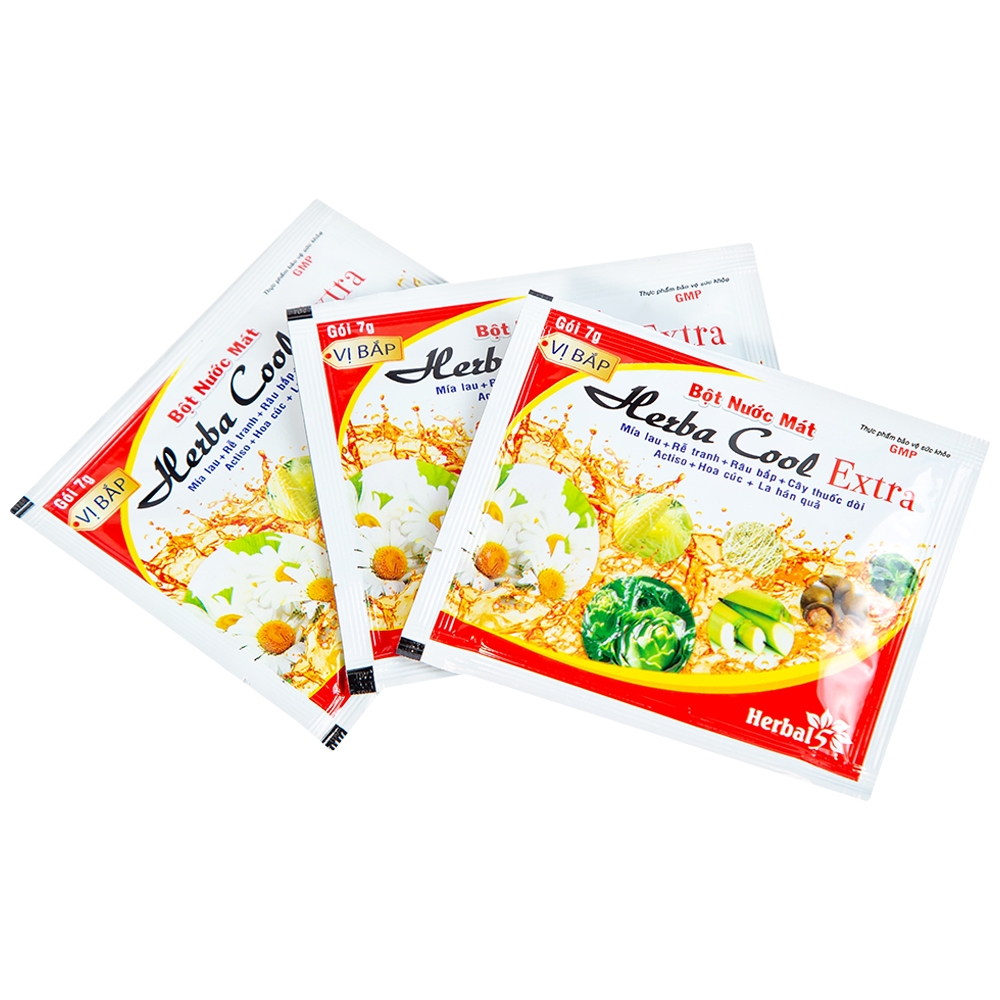 Hình ảnh Bột nước mát Herbal Cool Extra thanh nhiệt, mát gan, lợi tiểu (10 gói)