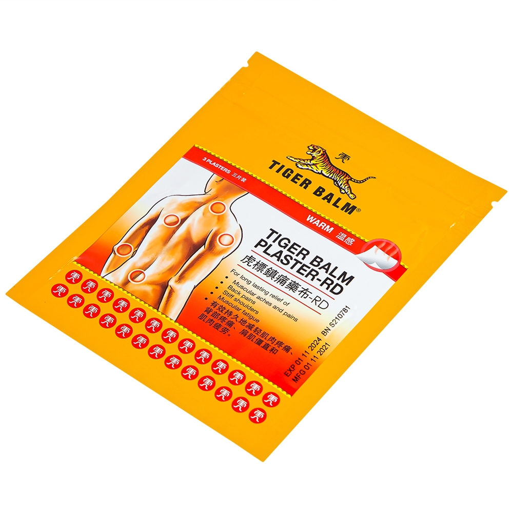 Hình ảnh Miếng dán Tiger Balm Plaster - RD Haw Par giảm mỏi cơ, đau và nhức cơ (7cm x 10cm)