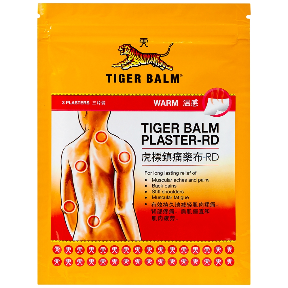 Hình ảnh Miếng dán Tiger Balm Plaster - RD Haw Par giảm mỏi cơ, đau và nhức cơ (10cm x 14cm)