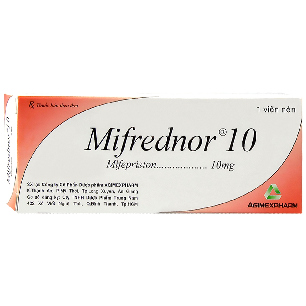 Hình ảnh Thuốc Mifrednor 10mg Agimexpharm ngừa thai khẩn cấp (1 vỉ x 1 viên)