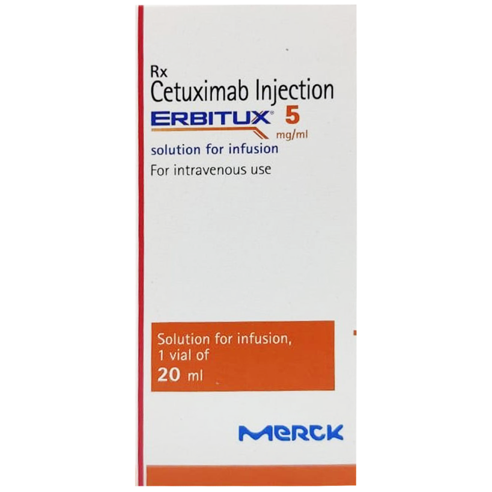 Hình ảnh Thuốc Erbitux 5mg/ml Merck điều trị cho bệnh nhân bị ung thư đại - trực tràng, ung thư tế bào vảy vùng đầu và cổ (20ml)