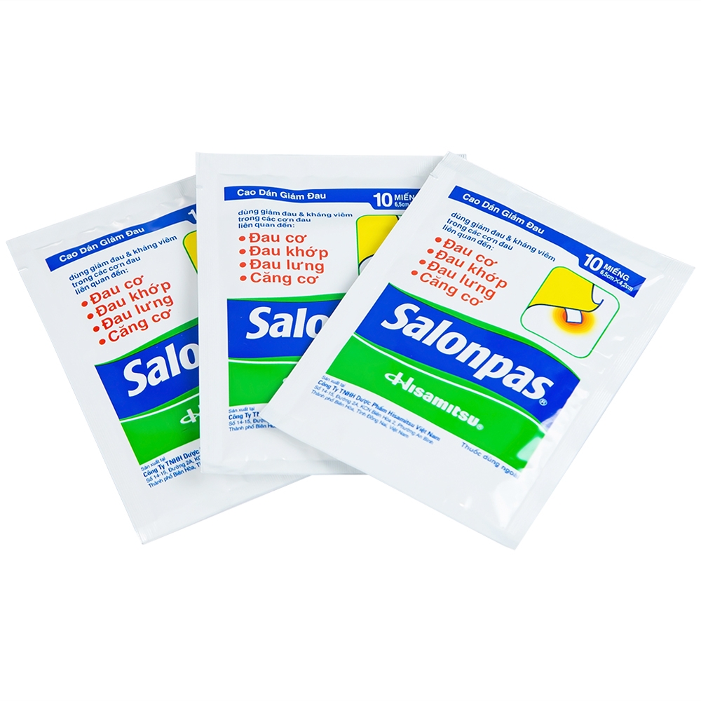 Hình ảnh Cao dán Salonpas Hisamitsu giảm đau vai, đau lưng, đau cơ (24 gói x 10 miếng)
