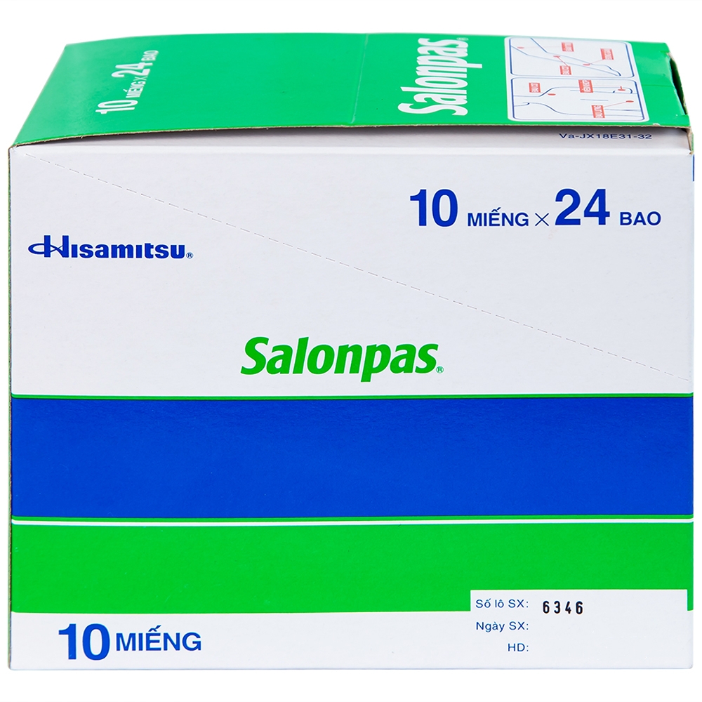 Hình ảnh Cao dán Salonpas Hisamitsu giảm đau vai, đau lưng, đau cơ (24 gói x 10 miếng)