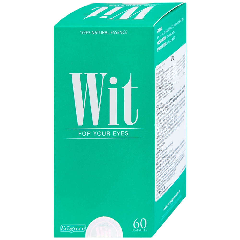 Hình ảnh Viên nang WIT For Your Eyes Ecogreen tăng cường thị lực, giảm mờ và nhòe mắt (60 viên)