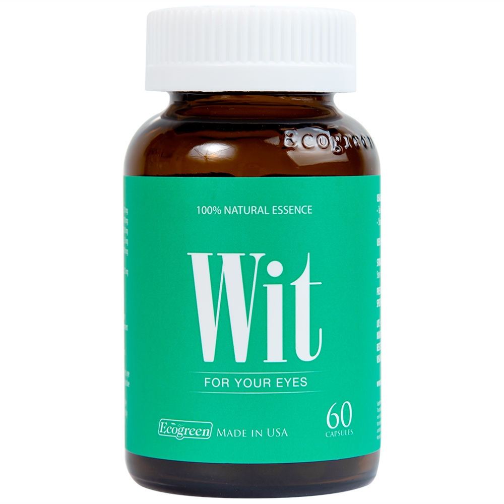 Hình ảnh Viên nang WIT For Your Eyes Ecogreen tăng cường thị lực, giảm mờ và nhòe mắt (60 viên)