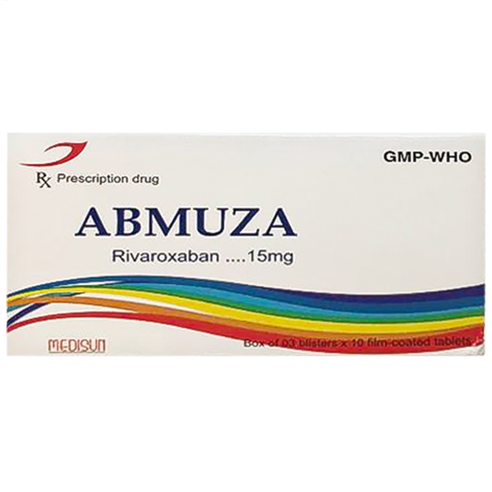 Hình ảnh Thuốc Abmuza 15mg Medisun dự phòng đột quỵ và thuyên tắc mạch toàn thân (3 vỉ x 10 viên)
