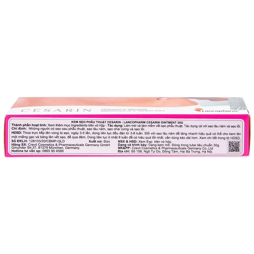 Hình ảnh Kem Cesarin Ointment Lacopharm hỗ trợ làm mờ và làm mềm vết sẹo phẫu thuật (30g)