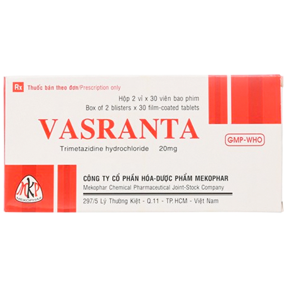 Hình ảnh Thuốc Vasranta 20mg Mekophar điều trị dự phòng cơn đau thắt ngực, nhồi máu cơ tim (2 vỉ x 30 viên)