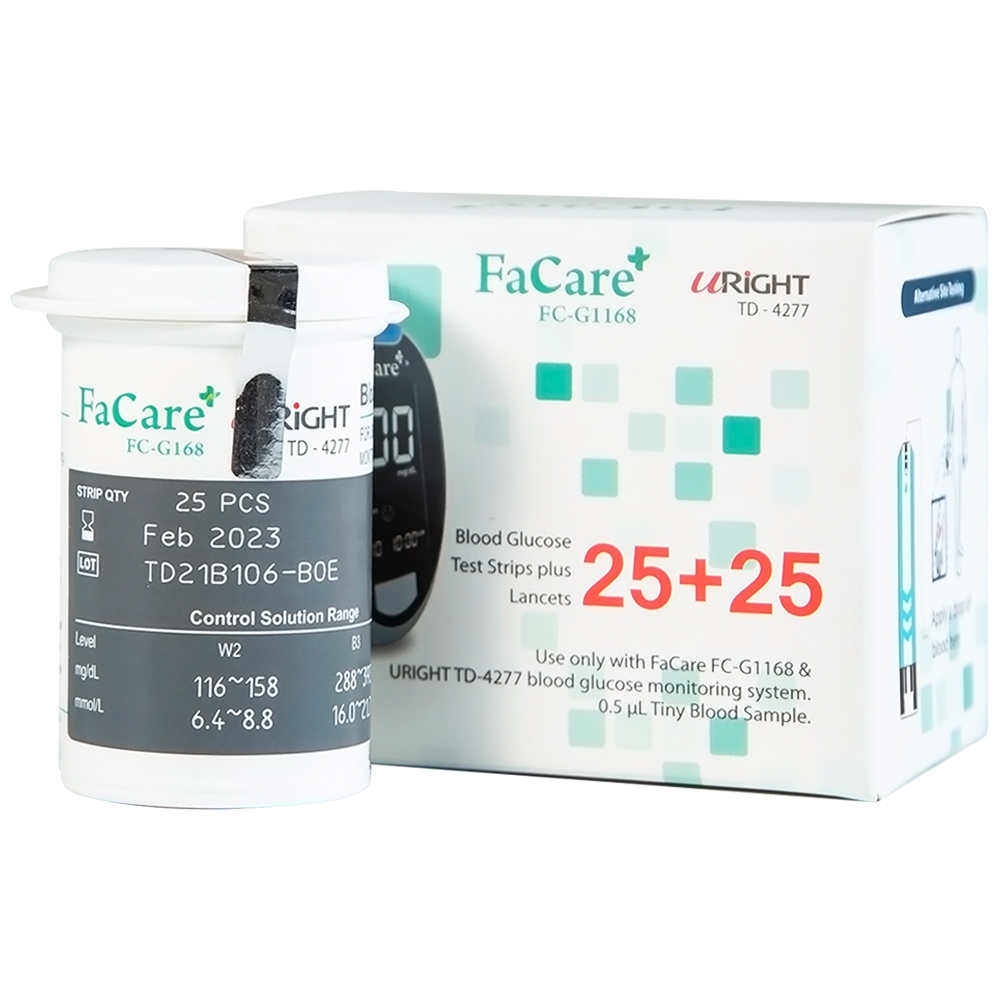 Hình ảnh Que thử đường huyết FaCare TD-4277 And FC-G168 (25 cái)