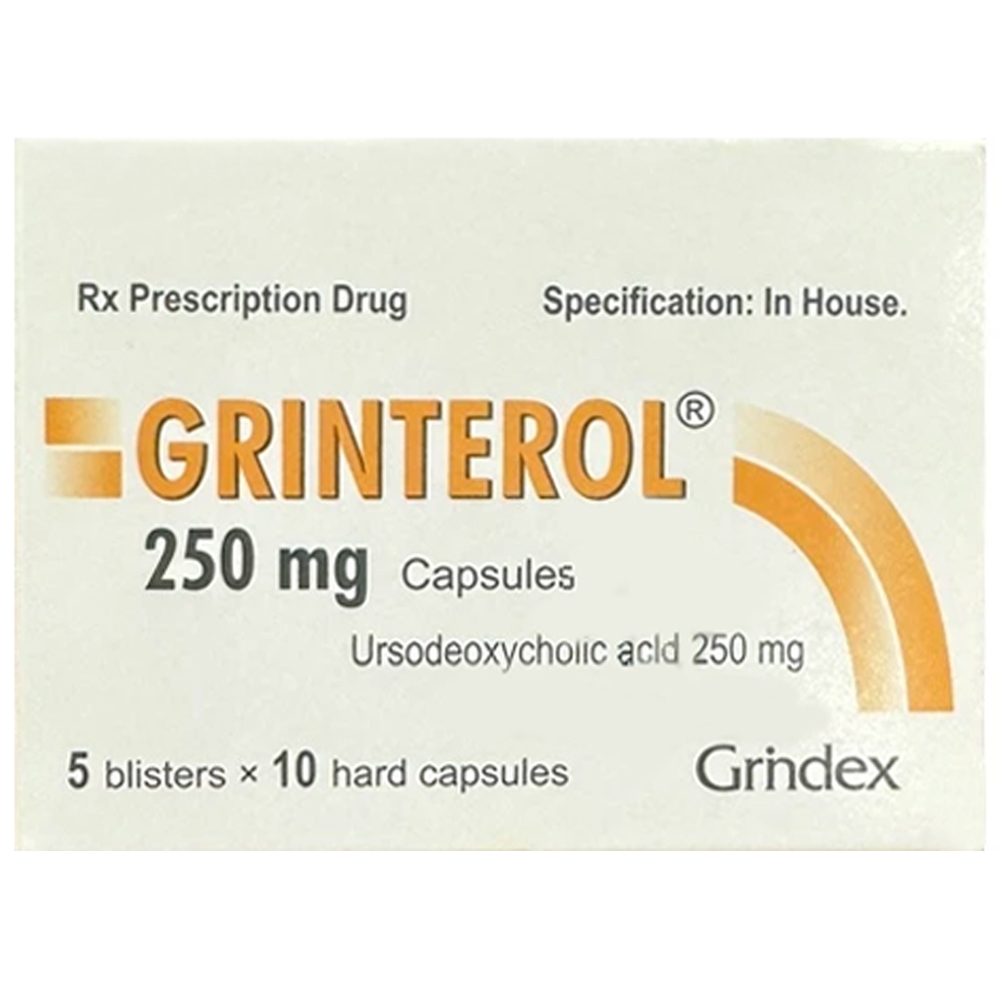 Hình ảnh Thuốc Grinterol 250mg Grindex cải thiện chức năng gan ở bệnh nhân viêm gan mãn tính (5 vỉ x 10 viên)