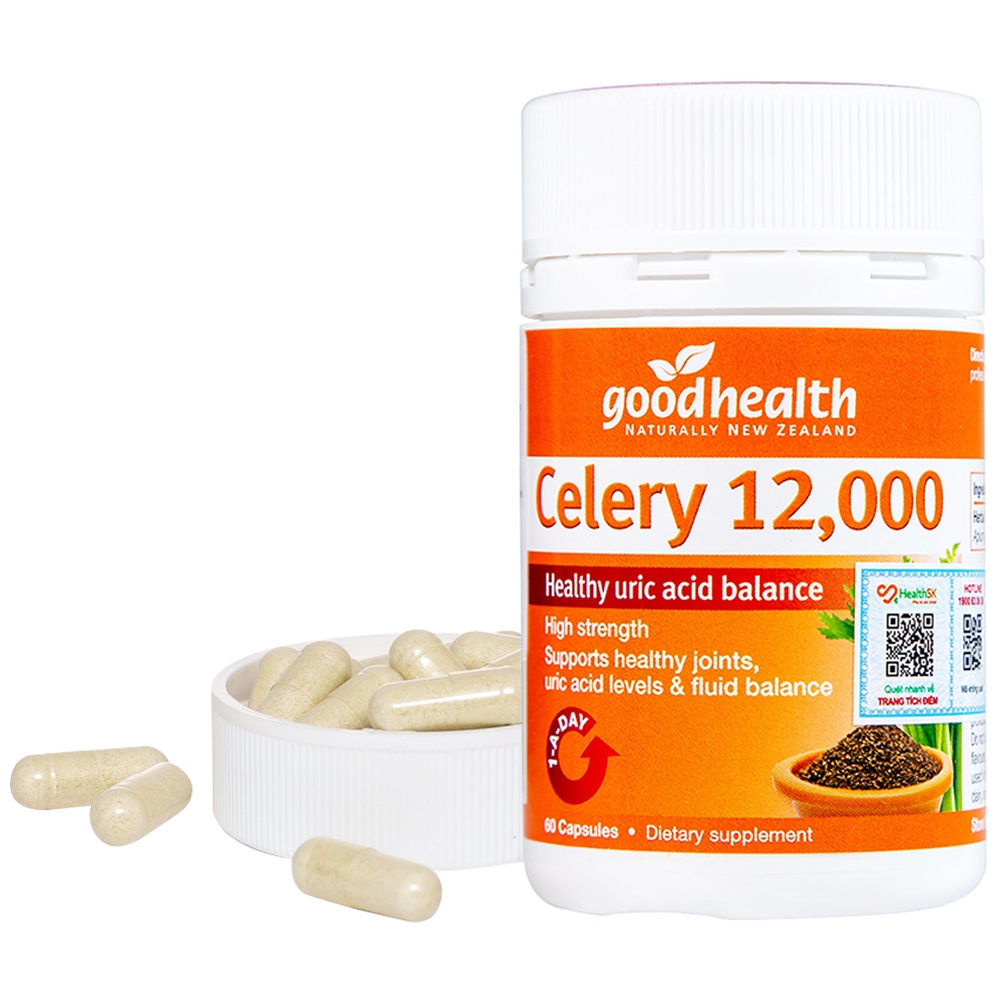 Hình ảnh Viên uống Celery 12000 GoodHealth hỗ trợ giảm acid uric cho người bị gout (60 viên)
