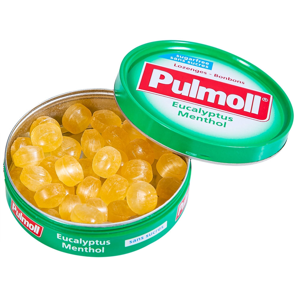 Hình ảnh Kẹo ngậm không đường Pulmoll Vị Khuynh Diệp Bạc Hà hỗ trợ làm dịu họng và giảm ho (45g)