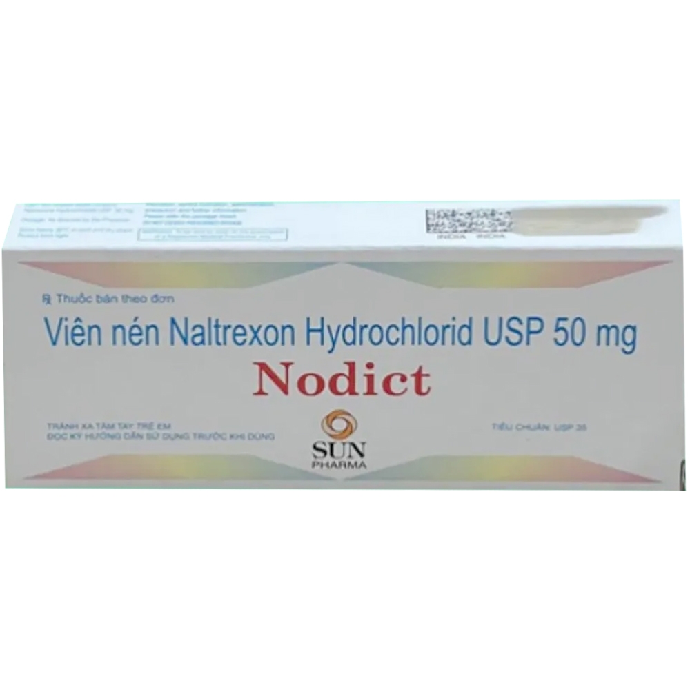 Hình ảnh Thuốc Nodict 50mg Sun Pharma điều trị nghiện rượu và nghiện ma túy (3 vỉ x 10 viên)