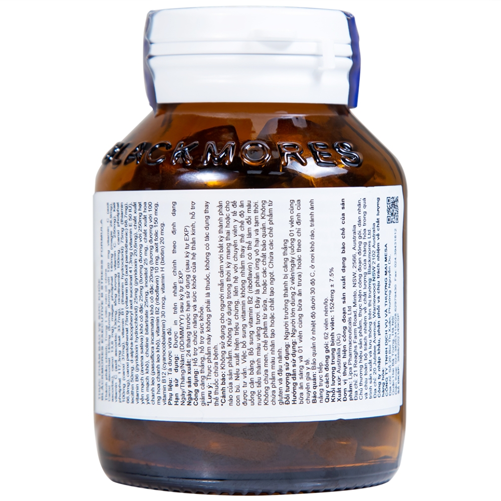 Hình ảnh Viên uống Blackmores Executive B Stress Formula hỗ trợ chức năng (62 viên)