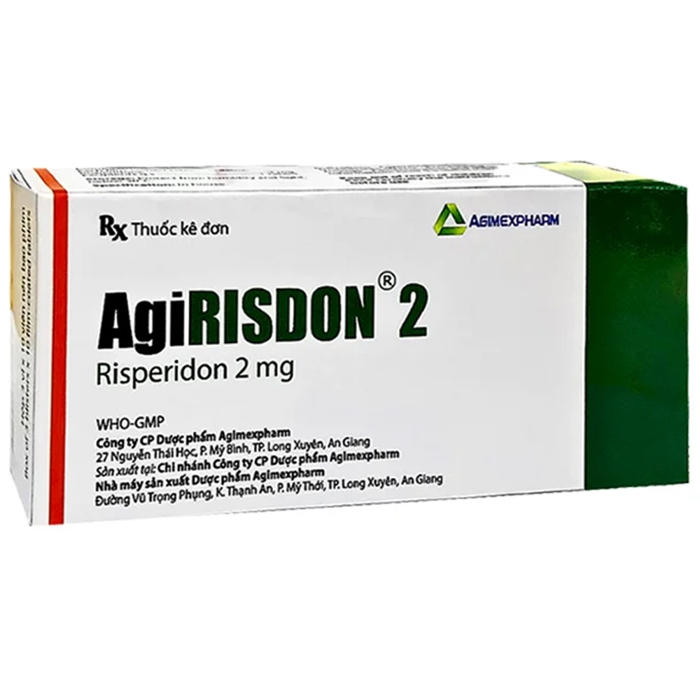Hình ảnh Thuốc AgiRISDON 2 Agimexpharm điều trị các bệnh loạn thần (10 vỉ x 10 viên)
