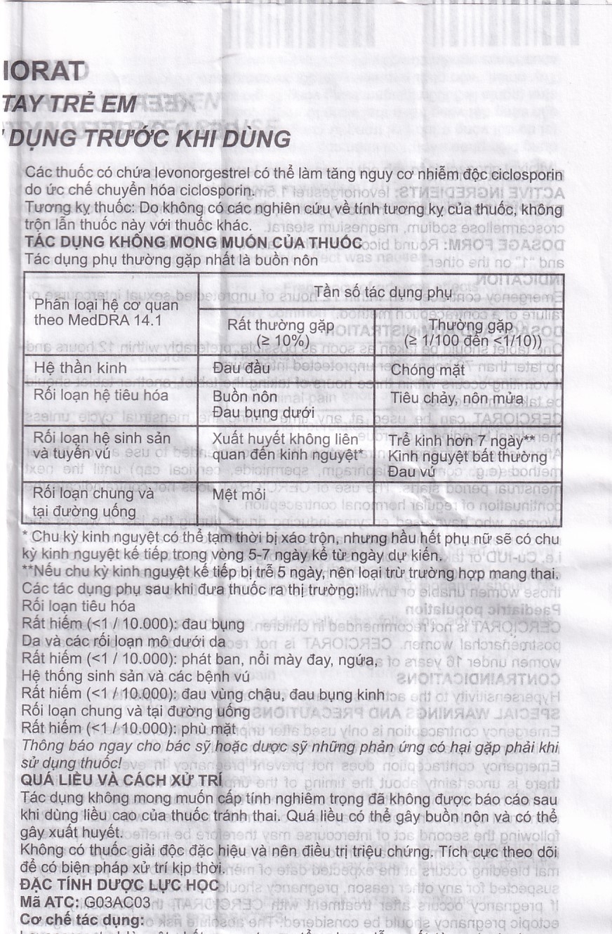 Hình ảnh Thuốc tránh thai khẩn cấp Cerciorat 1.5mg Exeltis (1 viên)