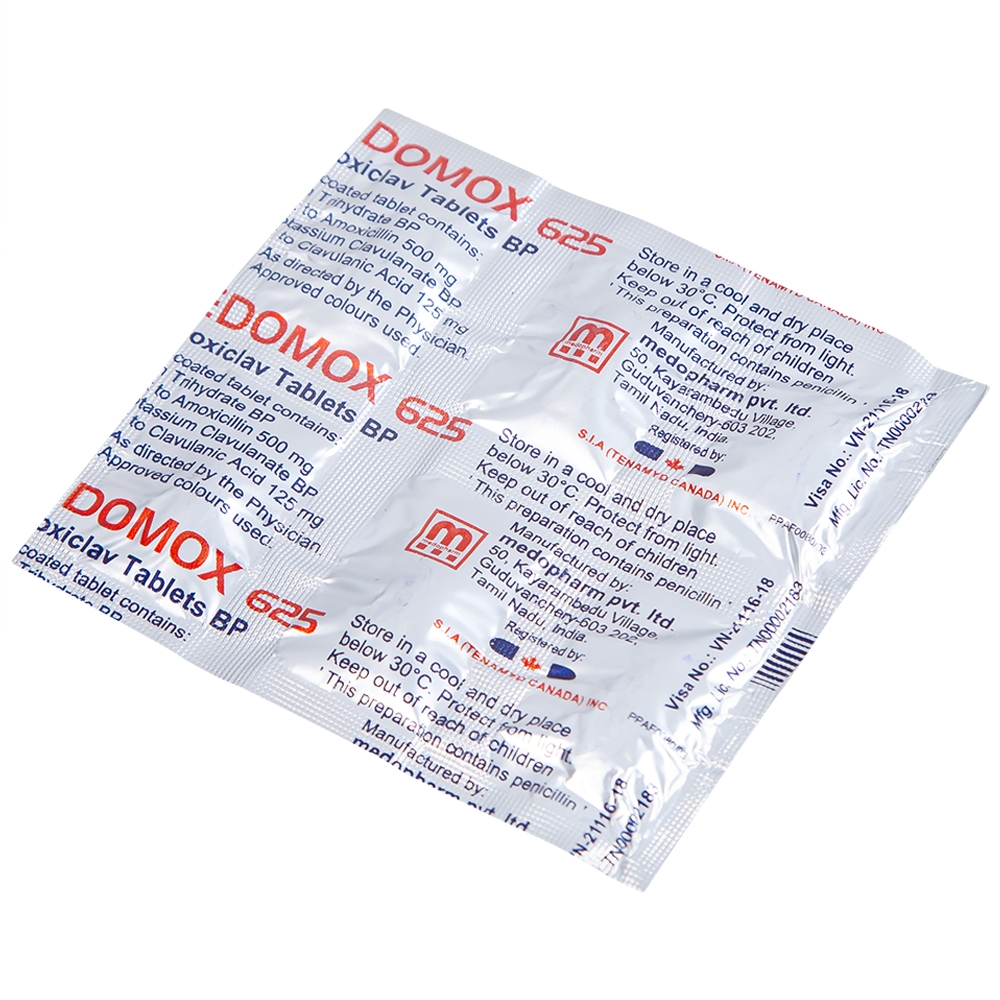 Hình ảnh Thuốc Cledomox 625 Tenamyd điều trị các trường hợp nhiễm khuẩn (2 vỉ x 7 viên)