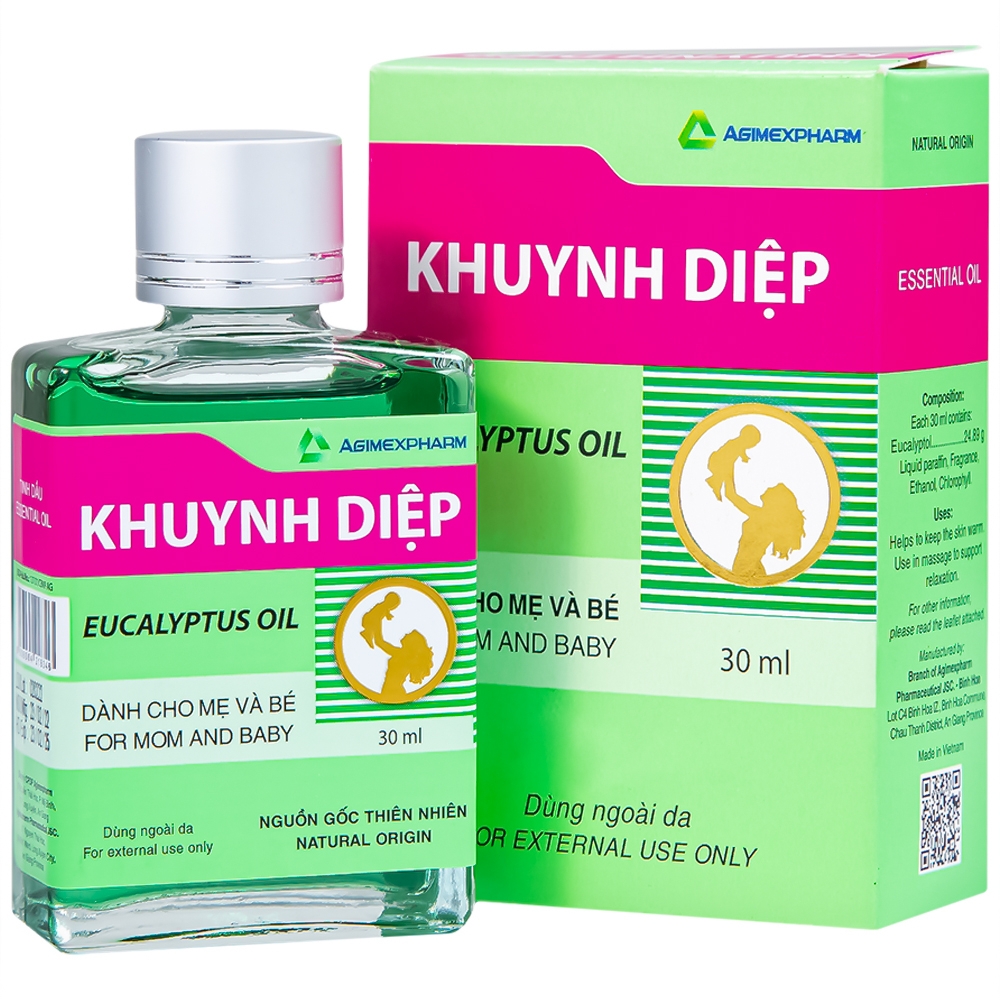 Hình ảnh Tinh dầu Khuynh Diệp Eucalyptus Oil Agimexpharm ấm da vùng xoa, dùng massage thư giãn dành cho mẹ và bé (30ml)