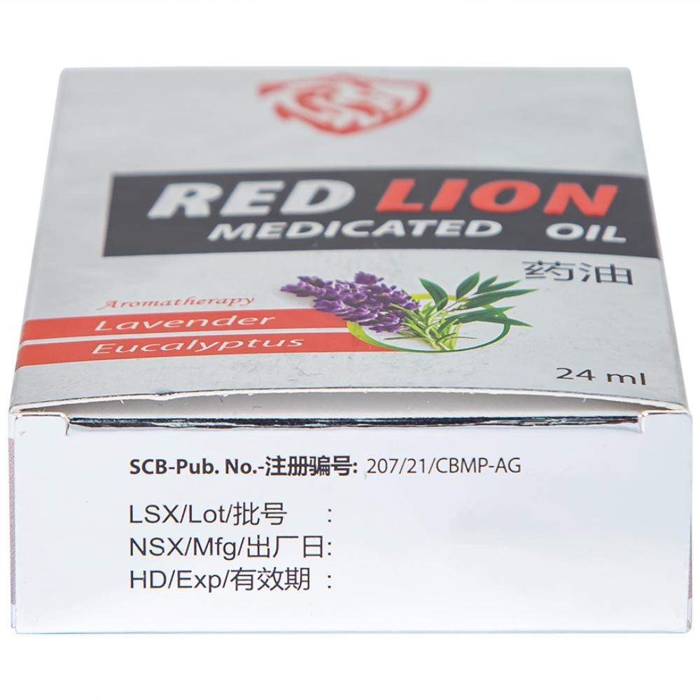 Hình ảnh Dầu gió lăn Red Lion Medicated Oil White Agimexpharm ấm da vùng xoa, sử dụng massage hỗ trợ thư giãn (24ml)