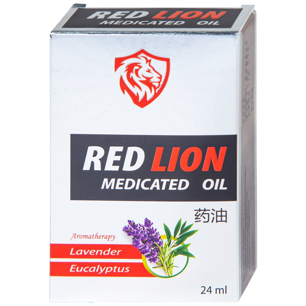 Hình ảnh Dầu gió lăn Red Lion Medicated Oil White Agimexpharm ấm da vùng xoa, sử dụng massage hỗ trợ thư giãn (24ml)