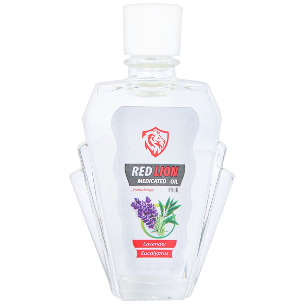Hình ảnh Dầu gió lăn Red Lion Medicated Oil White Agimexpharm ấm da vùng xoa, sử dụng massage hỗ trợ thư giãn (24ml)