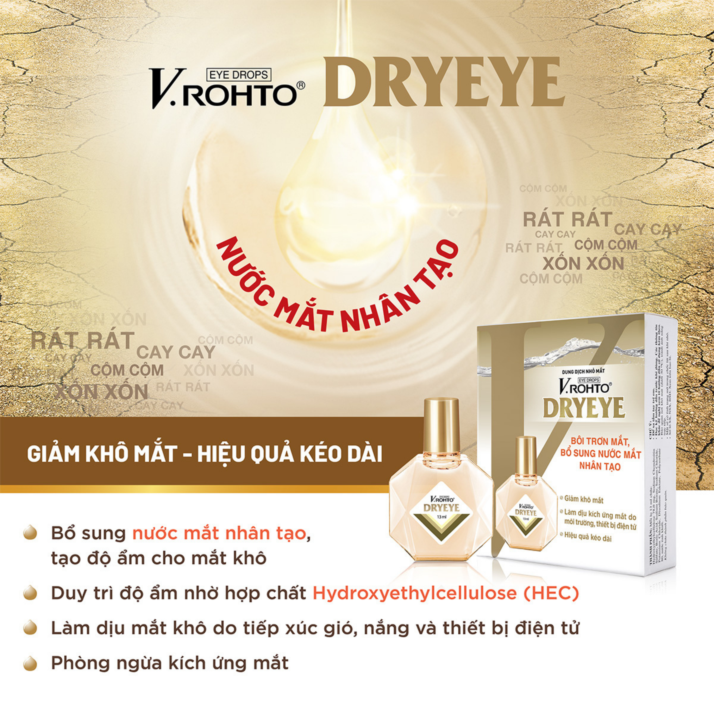Hình ảnh Nhỏ mắt V.Rohto Dryeye 13ml hỗ trợ bôi trơn mắt, bổ sung nước mắt nhân tạo