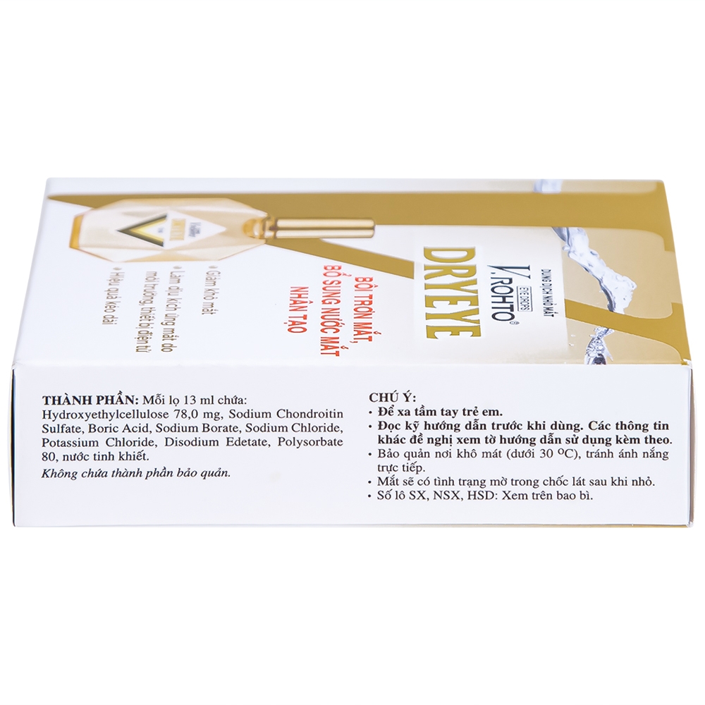 Hình ảnh Dung dịch nhỏ mắt V.Rohto Dryeye bôi trơn mắt, bổ sung nước mắt nhân tạo (13ml)