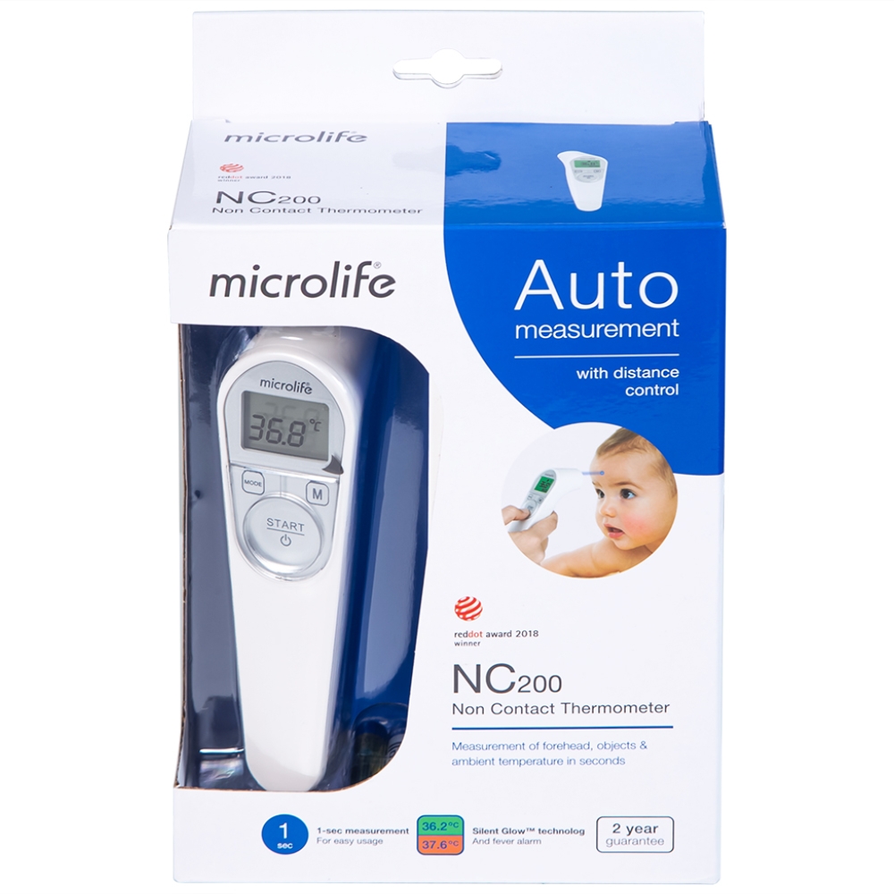 Hình ảnh Nhiệt kế hồng ngoại đo trán Microlife NC200 không cần tiếp xúc, cho kết quả sau 1 giây