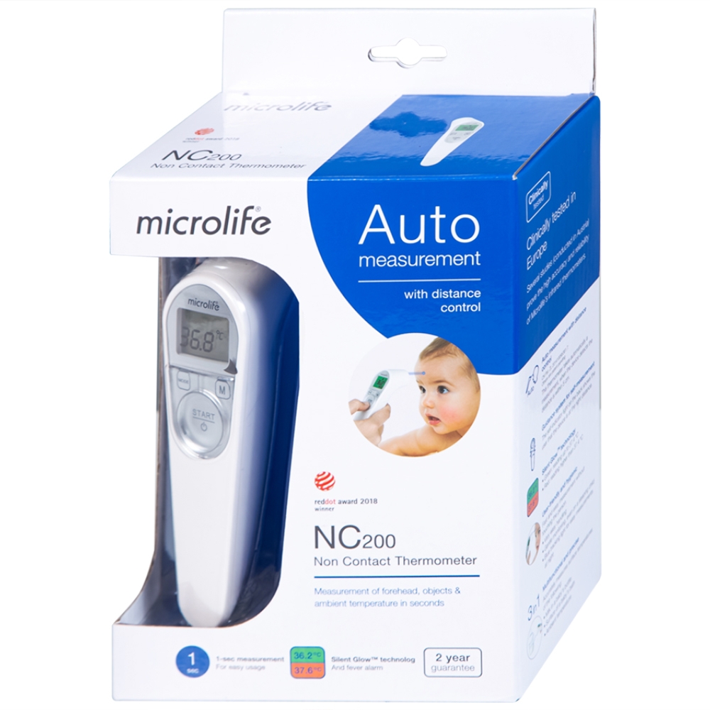 Hình ảnh Nhiệt kế hồng ngoại đo trán Microlife NC200 không cần tiếp xúc, cho kết quả sau 1 giây