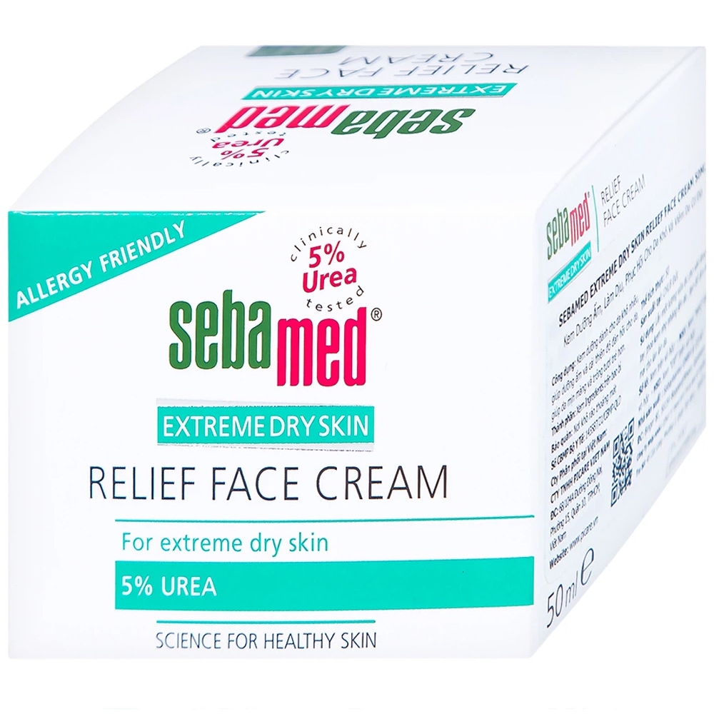 Hình ảnh Kem Sebamed Extreme Dry Skin Relief Face Cream 5% dưỡng ẩm, làm dịu, phục hồi da khô, viêm da cơ địa (50ml)