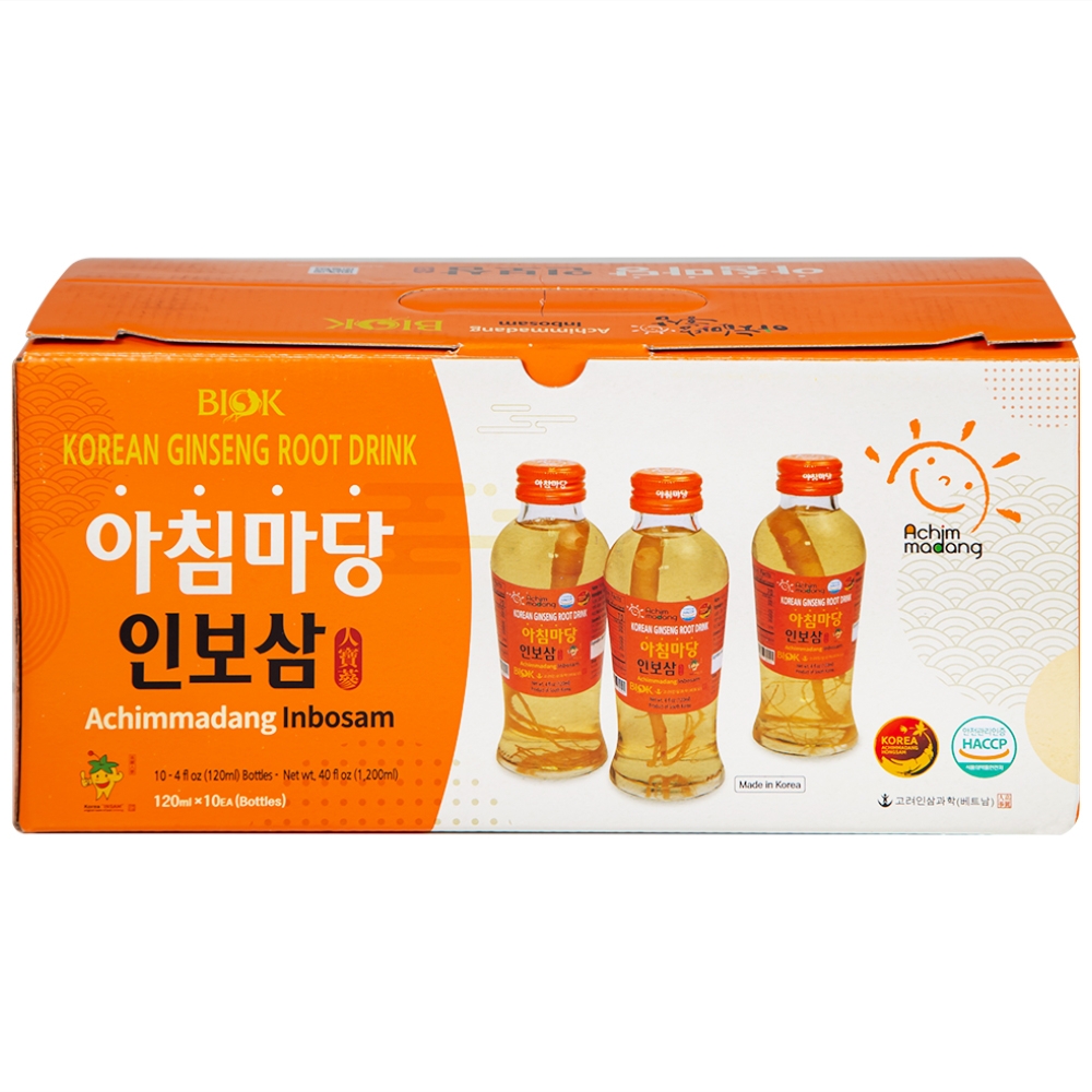 Hình ảnh Nước sâm củ Hàn Quốc Biok Korea Ginseng Root Drink tăng cường hệ miễn dịch và sức đề kháng (10 chai x 120ml)