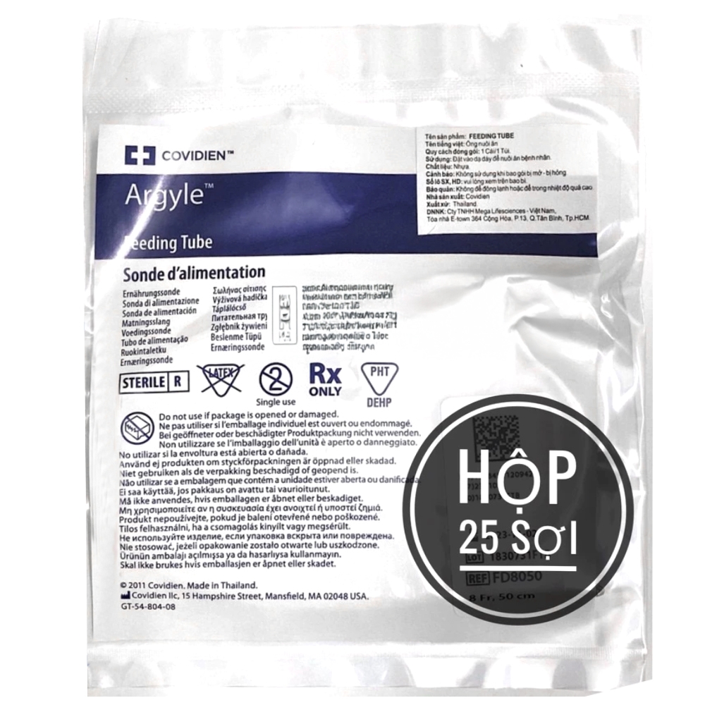 Hình ảnh Ống nuôi ăn Argyle Feeding Tube 8FR FD8050 Cardinal Health (25 sợi)