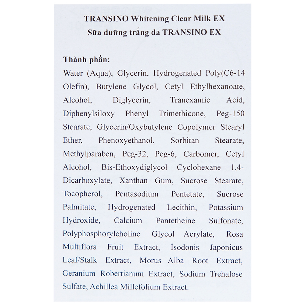 Hình ảnh Sữa dưỡng trắng da Transino Whitening Clear Milk EX ngăn ngừa nám và tàn nhang (100ml)