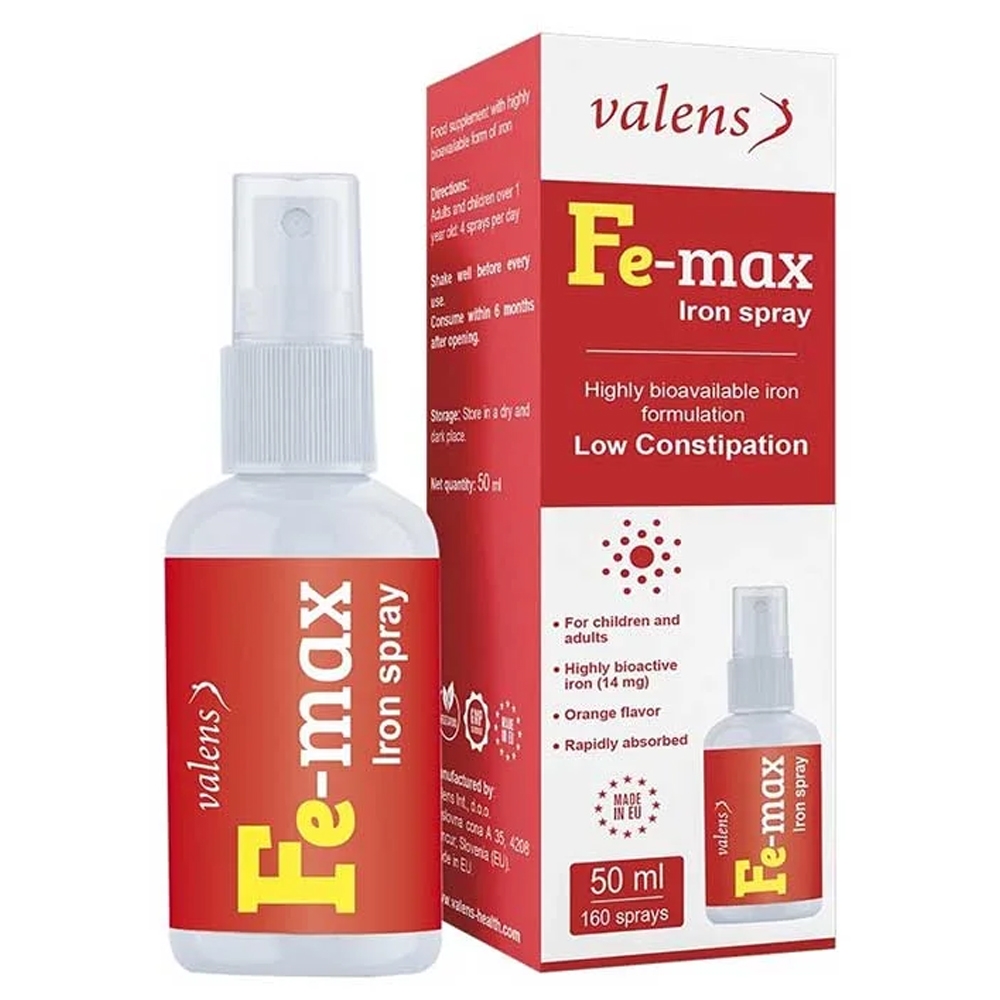 Hình ảnh Xịt Fe-max Iron Spray 50ml Valens bổ sung sắt cho cơ thể, hỗ trợ tạo máu 
