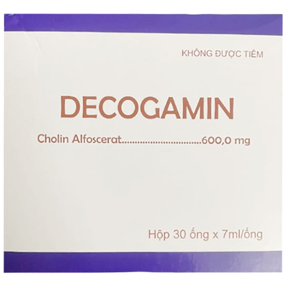 Hình ảnh Dung dịch uống Decogamin 600mg Medisun dùng cho đột quỵ, chấn thương sọ não, sa sút trí tuệ (30 ống x 7ml)