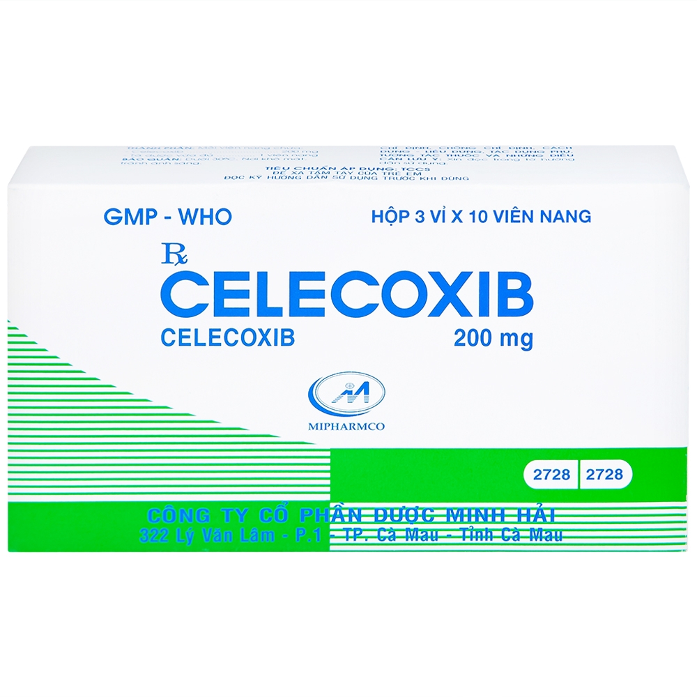 Hình ảnh Thuốc Celecoxib 200mg Minh Hải điều trị thoái hóa khớp, viêm khớp dạng thấp (3 vỉ x 10 viên)