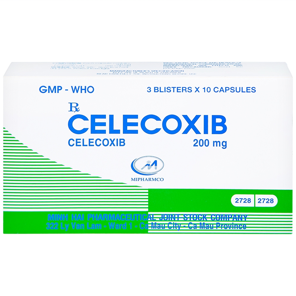 Hình ảnh Thuốc Celecoxib 200mg Minh Hải điều trị thoái hóa khớp, viêm khớp dạng thấp (3 vỉ x 10 viên)