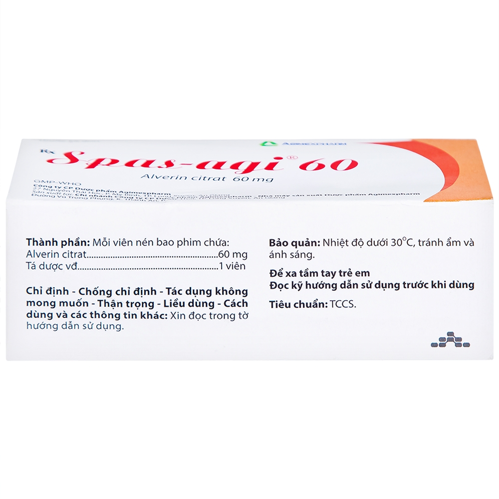 Hình ảnh Thuốc Spas-agi 60 Agimexpharm điều trị chống đau do co thắt cơ trơn (60 viên)