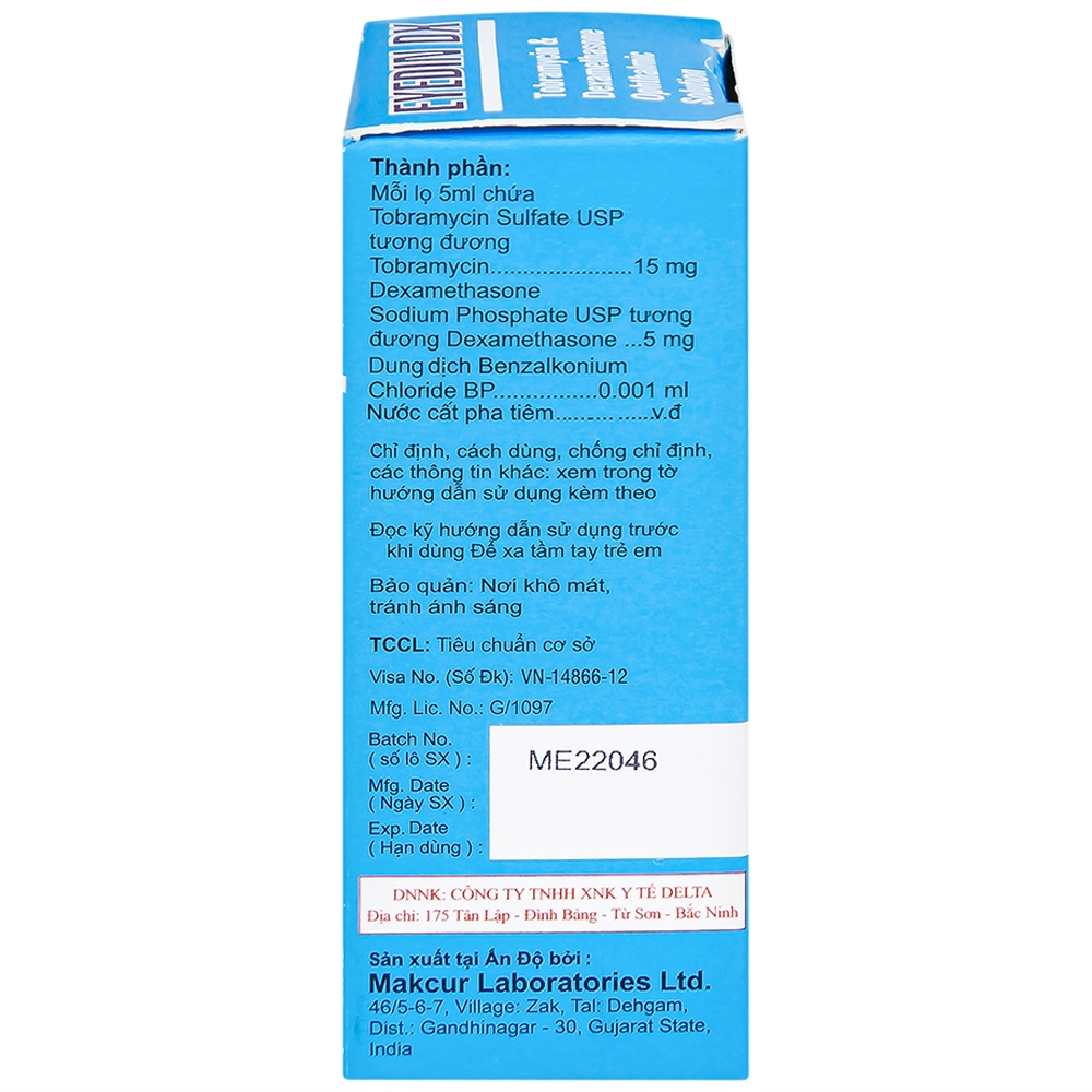 Hình ảnh Thuốc nhỏ mắt Eyedin DX Makcur điều trị nhiểm khuẩn mắt (5ml)