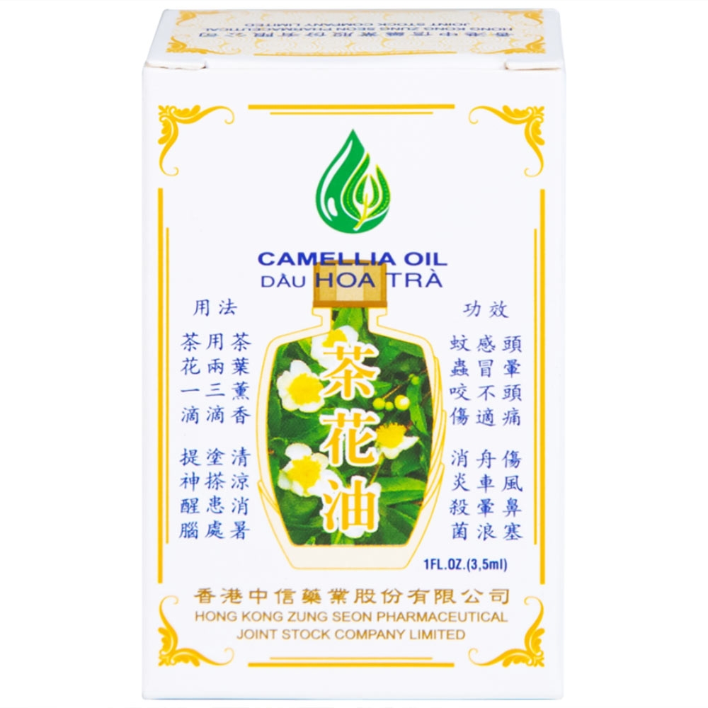 Hình ảnh Dầu Hoa Trà Camellia Oil Hong Kong Zung Seon hỗ trợ điều trị cảm cúm, nghẹt mũi, chóng mặt, nhứt đầu (3.5ml)